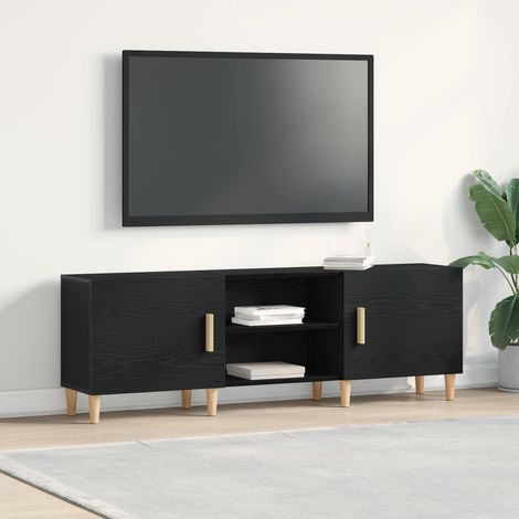 vidaXL Meuble TV Chêne noir 150 x 30 x 50 cm Bois d'ingénierie (1/5)