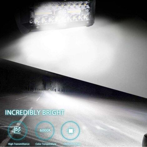 NALOOKAMIC Phare de Travail LED 12V 300W 7'' Projecteur LED Voiture 12v Etanche IP67 Spot Flood Feux Antibrouillard LED 27,000lm Feux de Travail pour Voiture Camion Tracteur SUV Bateau(2 PCS)