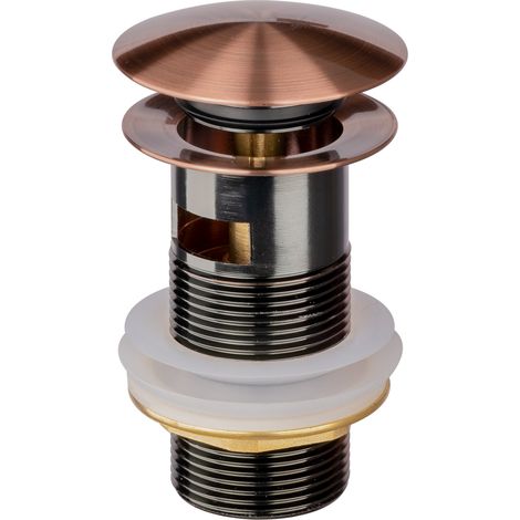 PaulGurkes Kupfer Pop-Up Excenter Rote Bronze Ablaufgarnitur mit Überlauf (1/2)