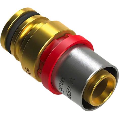 RACCORDO DIRITTO DOPPIO PER TUBO MULTISTRATO CON ATTACCO FASTEC 26x2,0 - F13