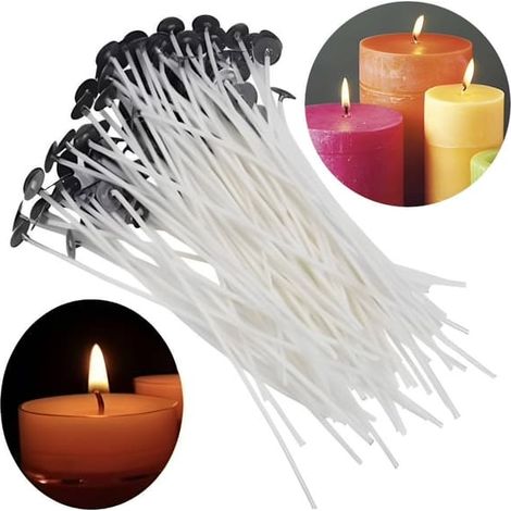 Supports de bougies 100st - Mèches de bougies - Blanc 18 cm (1/5)