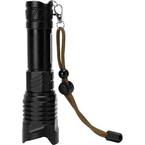 Lampe torche rétractable P99 à zoom, en alliage d'aluminium, rechargeable par USB, pour les activités de plein air. (1/5)