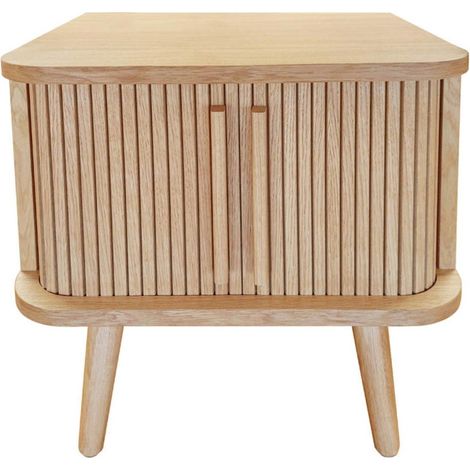 Table de Chevet Design "Rove" 50cm Chêne (1/5)
