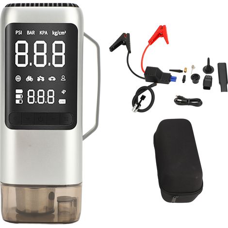 GARRYFIZH Démarreur de Batterie Portable Multifonction Alimentation d'Urgence Compresseur + Aspirateur pour Voiture Essence Diesel