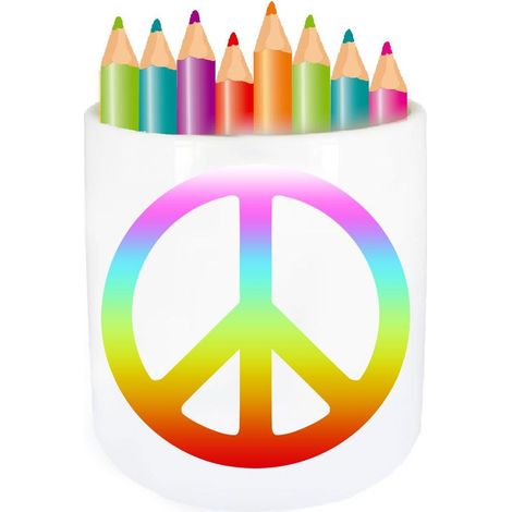 Pot à stylo en céramique Peace and love Cbkreation