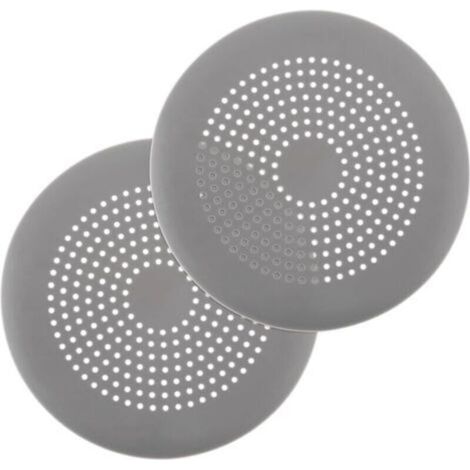 2 attrape-cheveux ronds en silicone avec ventouses, pour salle de bain, baignoire, cuisine, gris (1/5)