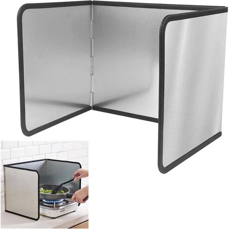 Protector antisalpicaduras para la pared de la cocina, plegable, pared plegable, protector antisalpicaduras grasa plegable ahorra espacio cocina (1/5)