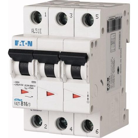 Disjoncteur FAZT cbe C 3P 6A 000240890 EATON FAZT C6/3