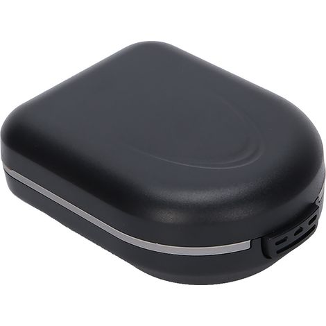 Étui imperméable pour appareil auditif contour d'oreille, boîte de rangement portable et résistante aux chutes, couleur noire (1/5)