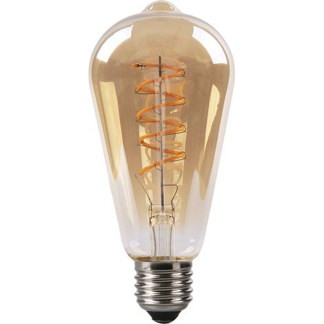 Ampoule à filament spiralé vertical, 4 W, 250 lm, culot E27, couleur ambre 2200 K (1/2)