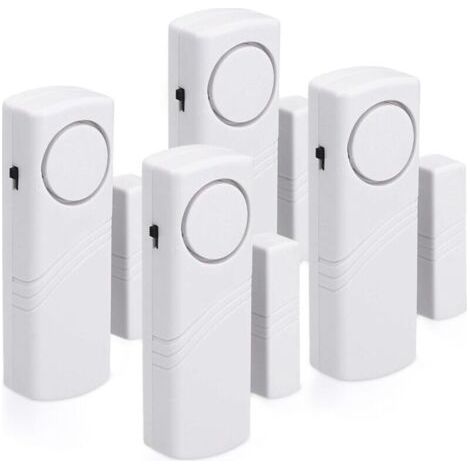 Alarme Porte et Fentre - Lot 4x Alarme Sans Fil Anti-Intrusion - Scurit Maison Contre Cambriolage - Fonctionnement Magntique - 100 dB (1/4)
