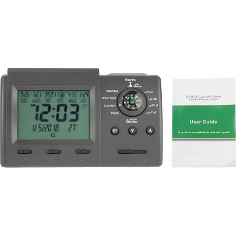 Horloge de table numérique automatique pour prière islamique Azan, réveil musulman sans pile (1/5)