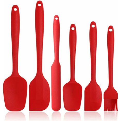 6 Piece Silicone Spatula Non-Stick Rubber Spatula with Stainless Steel Core - Heat Resistant Spatula Kitchen Utensil Set for Baking, Baking and Mixing (1/5)