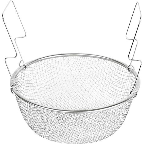 Panier à frites en acier inoxydable avec manche, passoire de cuisson portable pour friture et égouttage des aliments