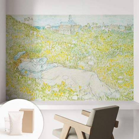 Papier peint intissé mural avec imprimé pour décoration pour salon pour chambre à coucher pour entrée Détente printanière 104x70 cm (1/5)