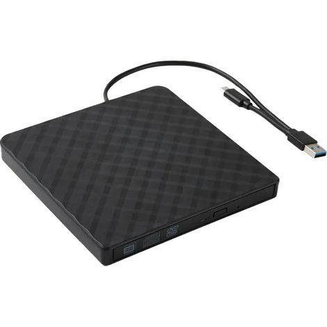 Graveur/lecteur/graveur DVD externe 2 en 1 USB 3.0 Type-C, compatible avec les ordinateurs portables et les PC. (1/5)