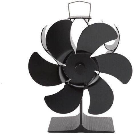 6-blade wood stove fan, heat-powered fireplace fan, quiet fan with overheat protection for wood stoves, gas fireplaces, wood-burning stoves and pellet stoves
