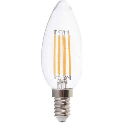 LED à filament bougie, XU,V-TAC 4 W E14, Blanc froid, produit de haute qualité, longue durée de vie, économe en énergie, sans UV, conforme à CE/RoHS, satisfaction garantie - (1/4)