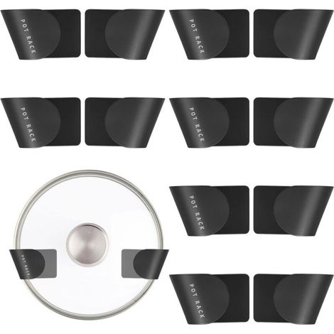 6 Pièces Porte Couvercle de Casseroles, Support Couvercles Casseroles Mural Auto-adhésifs, Support de Couvercle de Pot Mural pour Range Ustensiles de Cuisine (1/5)