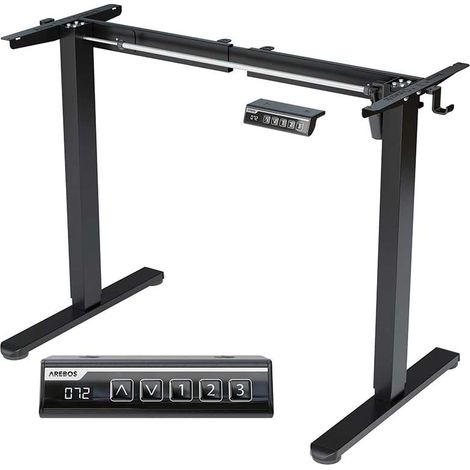 AREBOS Schreibtischgestell Höhenverstellbar Elektrisch, Steh Sitz Tischgestell, Einzelmotor, 70 kg (1/5)