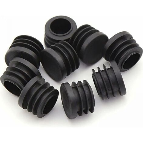 Embouts ronds en plastique, 30 pièces, embouts de tube noirs pour chaise (25 mm), marron foncé (1/4)