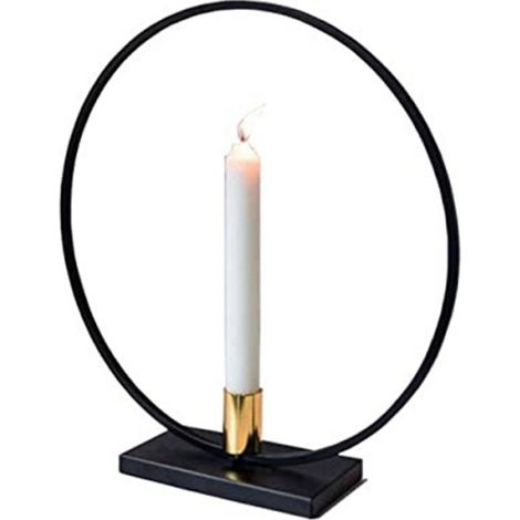 Bougeoir - Bougeoir En Fer Noir - 23 cm - Pour Bougies Jusqu'à 2,5 cm De Diamètre - Décoration Table Mariage Fête - Unité (1/5)