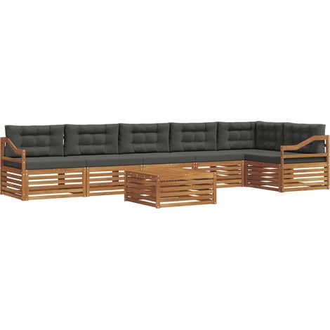 Set di divani da esterno 7 pz Naturale e Antracite vidaXL (1/5)