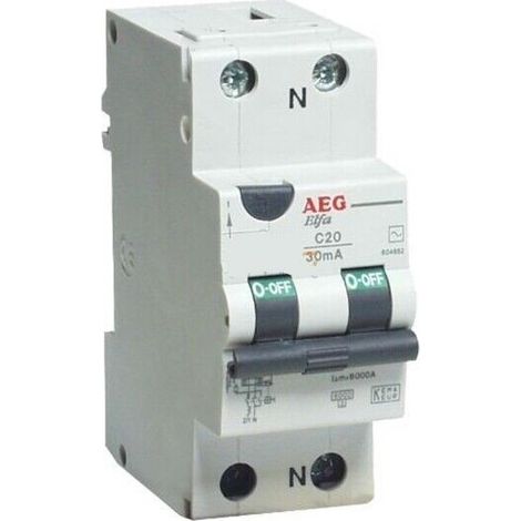 INTERRUTTORE DIFFERENZIALE CLASSE A 16A AEG 1P+N C 16A 6kA 30mA A 604619
