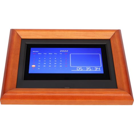 Cadre Photo Numérique 7 Pouces 800x480 avec Télécommande, Minuterie, Haut‑parleur, pour Maison, 100‑240V, Noir, Prise EU