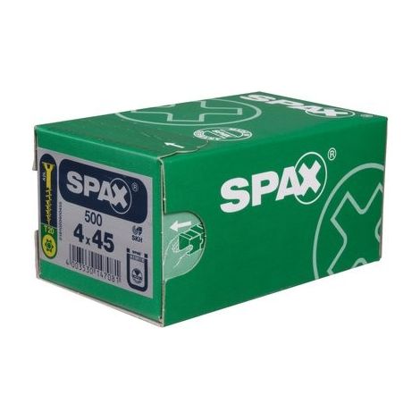 Vis à bois aggloméré tête fraisée empreinte Torx acier zingué bichromaté partiellement filetées Yellox, Ø 4,5 mm, longueur 80mm,boîte de 200 (1/4)