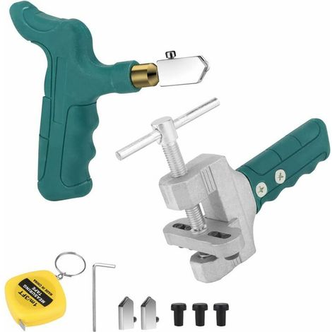 MINE Manuels Outils de Coupe Coupe Carrelage, Ensemble de 9 Pièces Coupe Verre Diamant Coupe Carrelage Manuel Kit Outils pour Outils de Coupe pour Miroirs, Fenêtres et Palettes (1/5)
