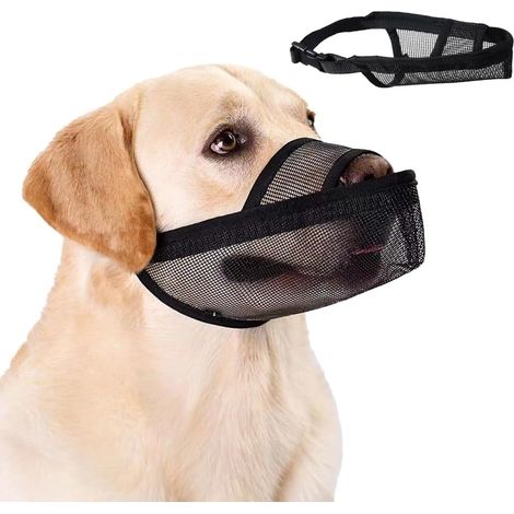 Muselière Respirante Maille Filet Ajustable Protection Canine Sécurité Promenade Dressage Taille(M) (1/5)
