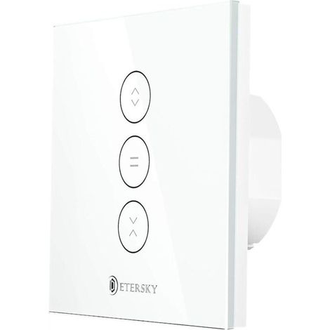 Interruttore per tende intelligente Wi-Fi 2.4 GHz – Controllo touch – Compatibile con Alexa e Google Home – Timer integrato – ABS ritardante di fiamma (1/5)