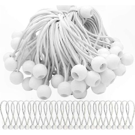 Lot de 50 tendeurs élastiques à extrémités sphériques pour fixation de tentes, barnums, bannières et bâches (1/5)