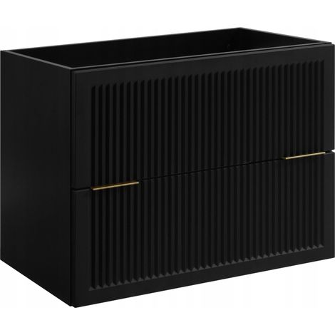Waschtischunterschrank - 80 cm - Schwarz - Modernes Design - Praktisch und elegant (1/5)