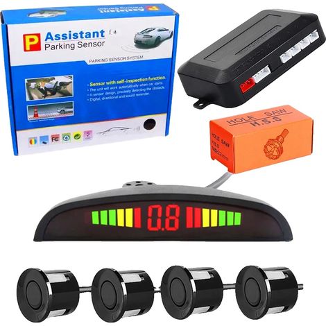 Sensori di parcheggio, rilevamento a ultrasuoni, display a LED, design compatto, raggio di rilevamento di 0,3 m, compatibilità universale (1/5)