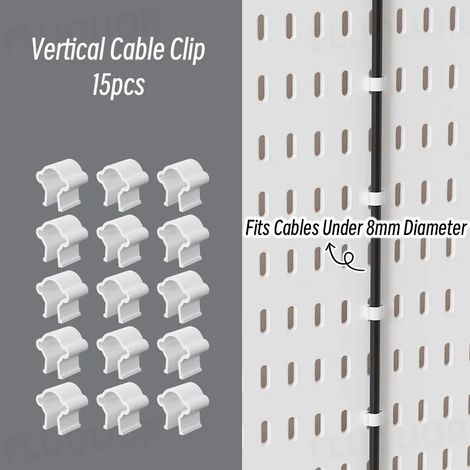 (Clips pour câbles en V W) Organisateur mural sans perçage pour panneau perforé, étagères de rangement modulaires avec crochets et accessoires, salle de jeux, cuisine, bureau (1/5)