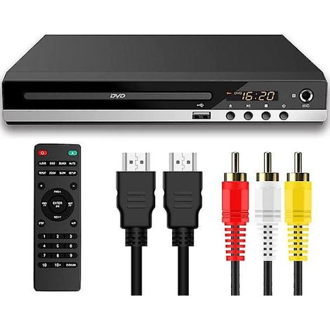 Lecteur DVD pour téléviseur avec HDMI, lecteur DVD multizone, lecteur CD pour chaîne hi-fi, câbles HDMI et RCA inclus (1/5)