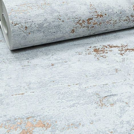 Stone Concrete Industrial Wallpaper Paste The Wall Dark Grey Metallic Copper (1/5)
