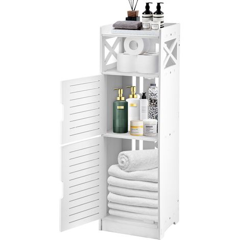 Bathroom Storage Cabinet 3 Tier Waterproof White Home Furniture Bathroom Storage Unit with Open Storage Shelf for Office Living Room Kitchen Entryway 80  24  20CM