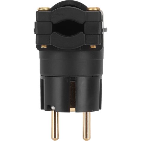 Connecteur d'alimentation secteur audiophile à 90° en cuivre rouge pur plaqué or 24 carats, prise UE 100-250 V (1/5)