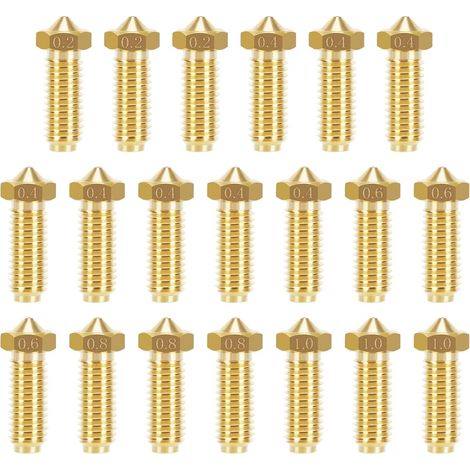 Lot de 20 buses en laiton, 0,2mm 0,4mm 0,6mm 0,8mm 1,0mm, pour imprimante 3D Anycubic Kobra 2 (1/4)