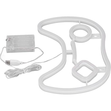 LED-Neon-Schild in Form eines Gamecontrollers (28 x 19 cm), LED-sicheres PVC/ABS-Gehäuse, batterie- und USB-betrieben, ideal für Schlafzimmer und Partys (1/5)