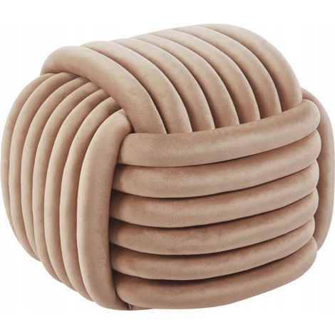 CAPPUCCINO Samt-Quadratpouf mit Fußhocker und Sitzfläche FURNITEX