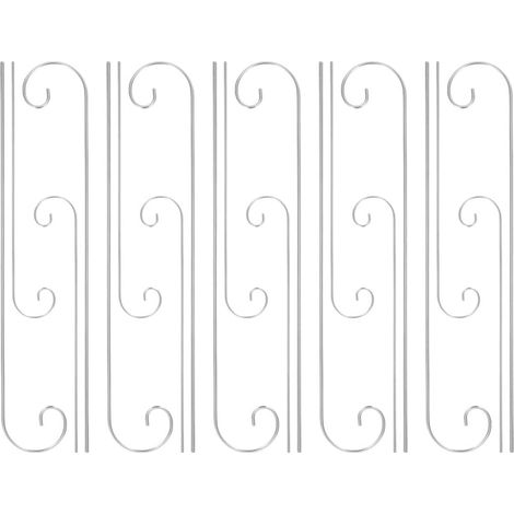 Silberne Gartenstecker aus Eisen mit Kunstvollem Hirtenhaken