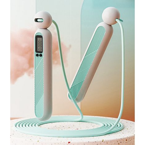 Corde à sauter numérique avec compteur pour le fitness et la musculation, corde longue bleue (1/5)
