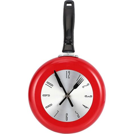 Horloge Murale Design Poêle à Frire Métal 8 Pouces, Décoration Cuisine Moderne (1/5)