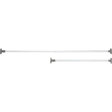 WENKO Barra appendiabiti Herkules, pezzo di ricambio per sistema di organizzazione telescopico Herkules, Set di 2, metallo, Ø 3 x 75 - 120 cm, grigio (1/5)