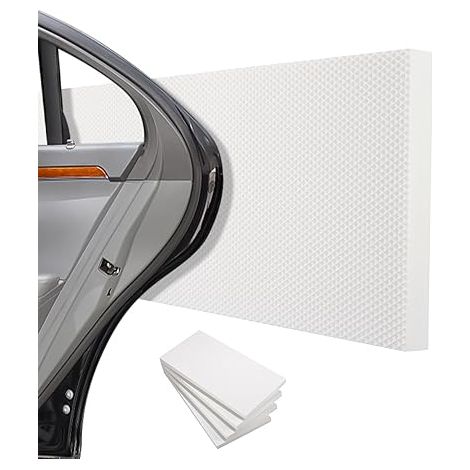 protections murales autocollantes en mousse, 40 x 20 x 2 cm, pour portes de voiture, garages et abris de voiture, blanches (1/5)