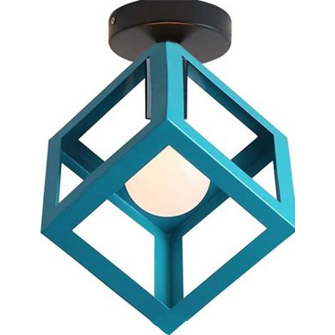 Industrial Ceiling Light Blue Vintage Ceiling Lights Cage Chandelier Retro Ceiling Light Indoor